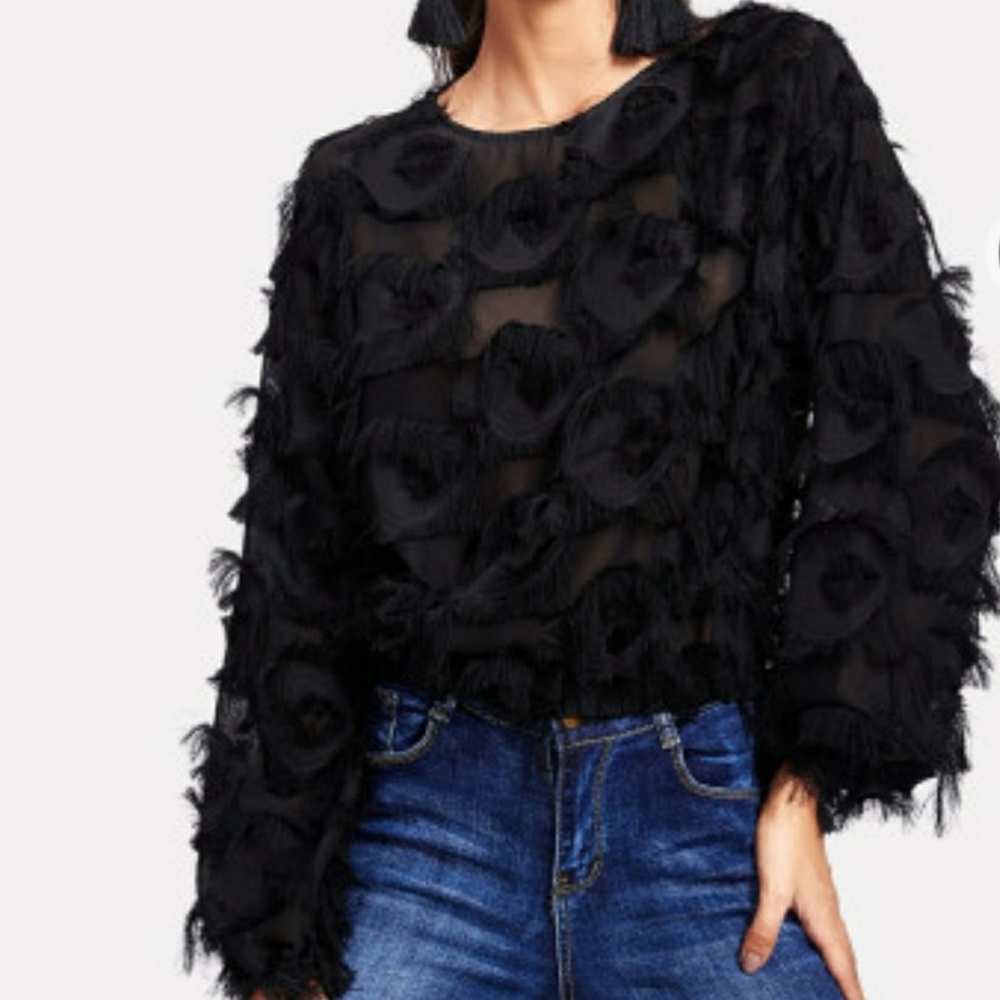 LAST ONE! Fabulous Eyelash Fringe Top - Picture 6 of 7